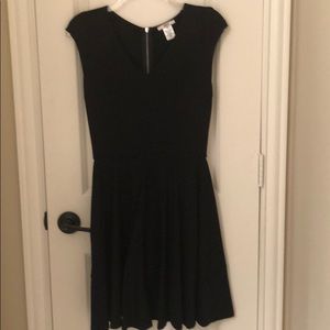 Bar III A line fit and flare black dress.